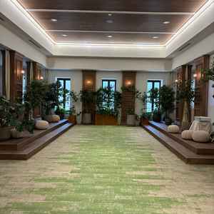 木目とグリーンを基調とした落ち着いた空間で、ナチュラルで居心地の良い雰囲気でした。