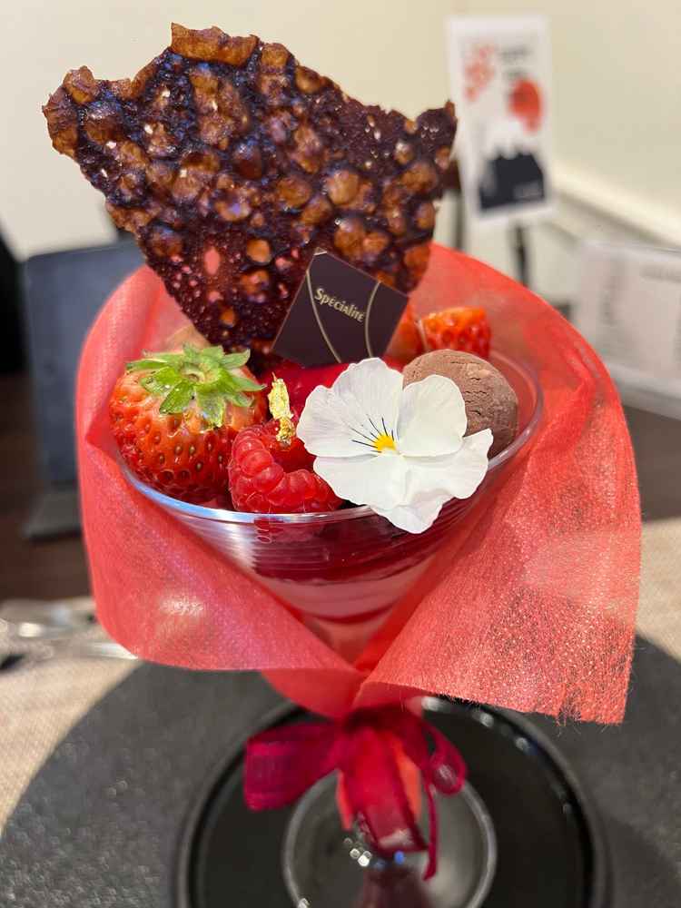 ブーケをイメージしたデザートがかわいかった