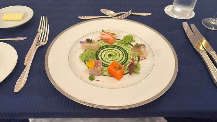 冷製オードブル試食の写真。魚の味が引き立つ味付けでとても美味しかったです。