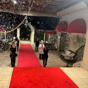 実際にシャボン玉シャワーをしてくださりスタッフの方に迎えていただきました。とても嬉しかったです。