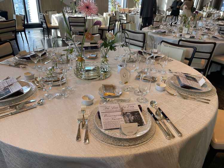 披露宴会場、テーブルコーディネート