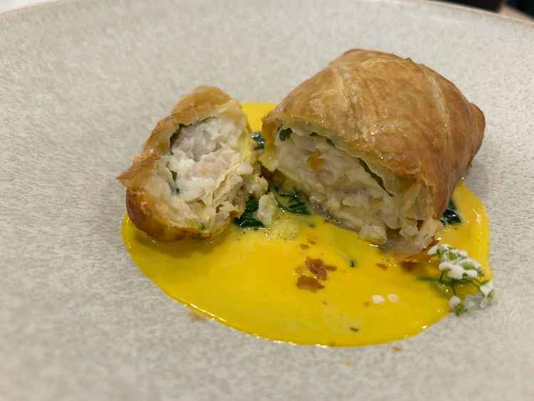お魚の試食。和フレンチの美味しさが詰まっていました。