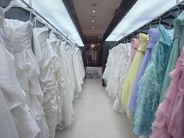 ドレス数が多く、さまざまな色のドレスがありました。