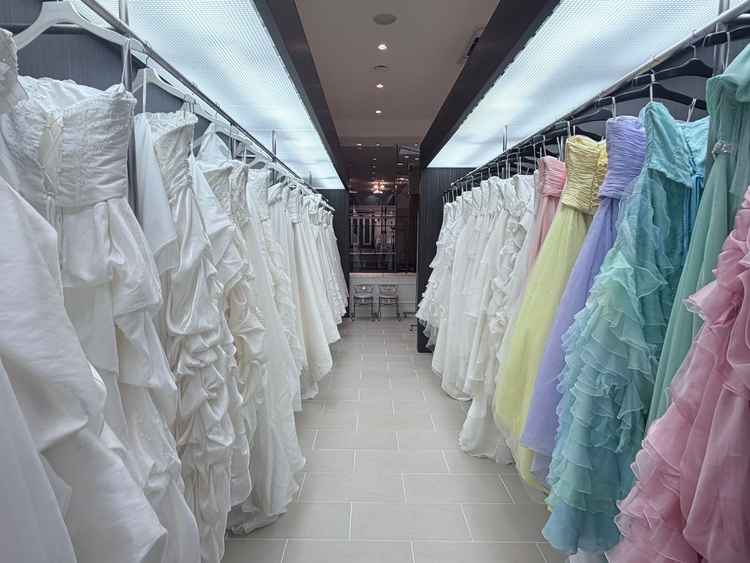 ドレス数が多く、さまざまな色のドレスがありました。