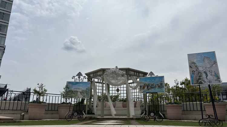 ガーデンスペースとして自由に飾れる場所。写真スポットにもなりそうだった