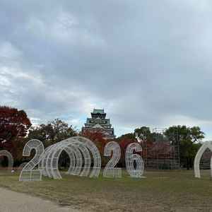 秋から冬にかけてのイルミネーションと、大阪城