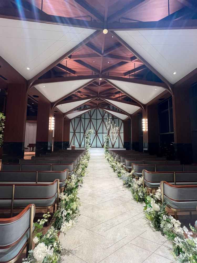 最上階のチャペル。開放的で素敵でした。生演奏をして頂けることも魅力的でした。