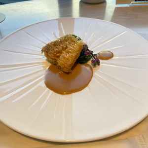 コースの魚料理