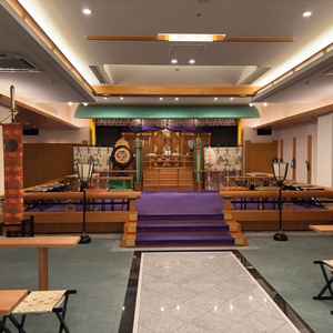 挙式会場の幸福殿。収容人数が多く、空間が広いため、開放感があって素敵でした。