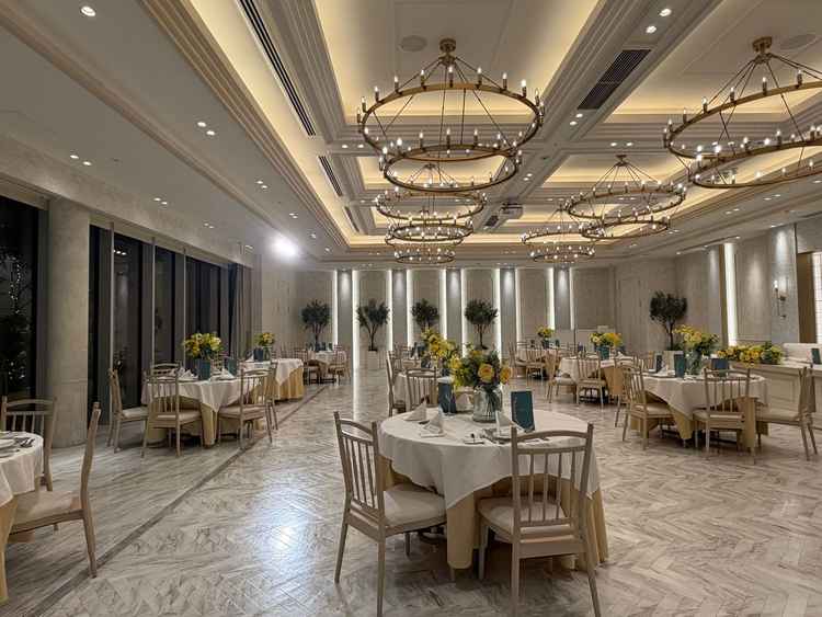 披露宴会場。ガーデンがあるところがよかった