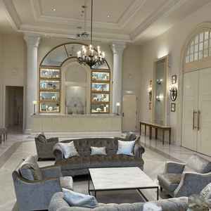 受付ロビー。アレンジが自由に可能で良さげでして。また、白基調としており素敵な内装でした。