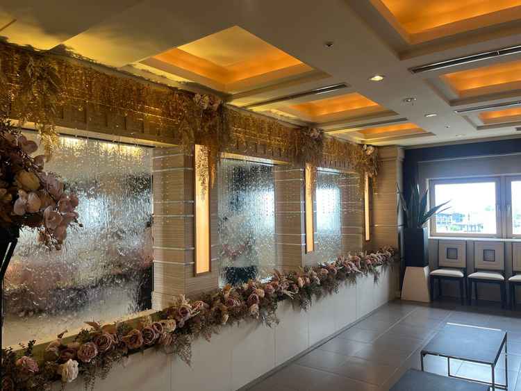 1番サイズの小さい披露宴会場です。この水がお気に入りポイントでした。