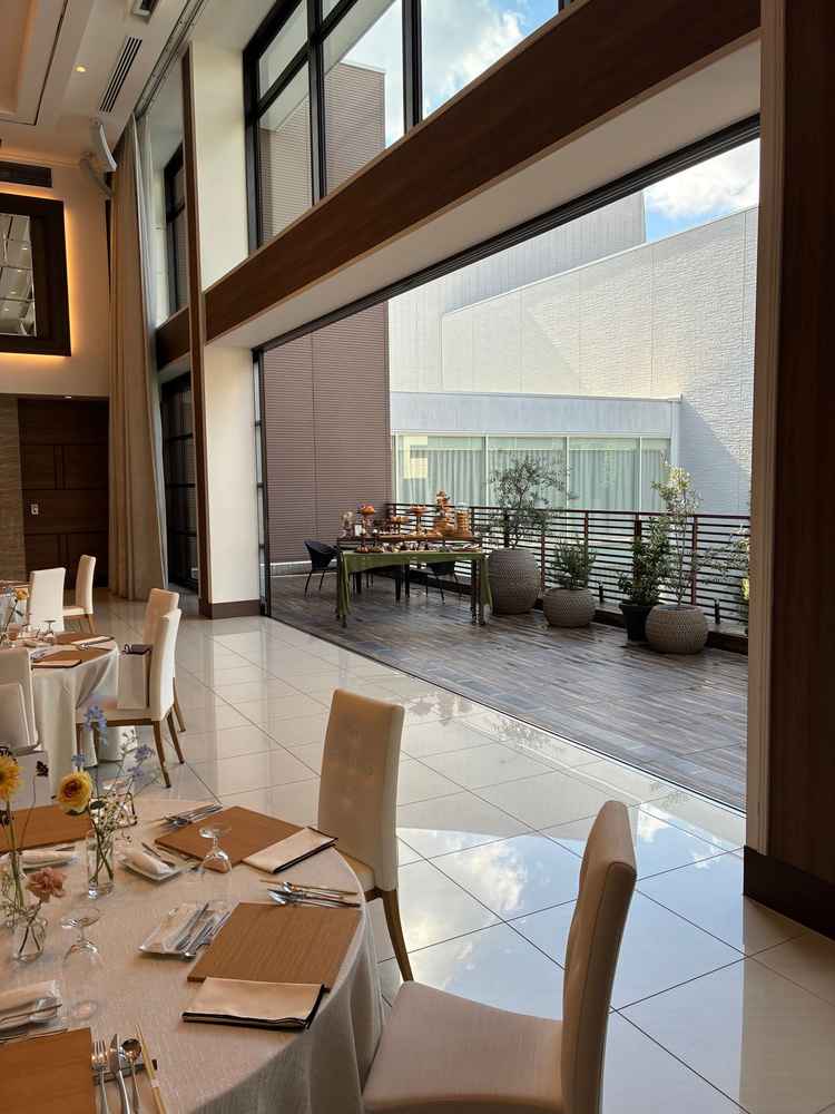 披露宴会場のテラス