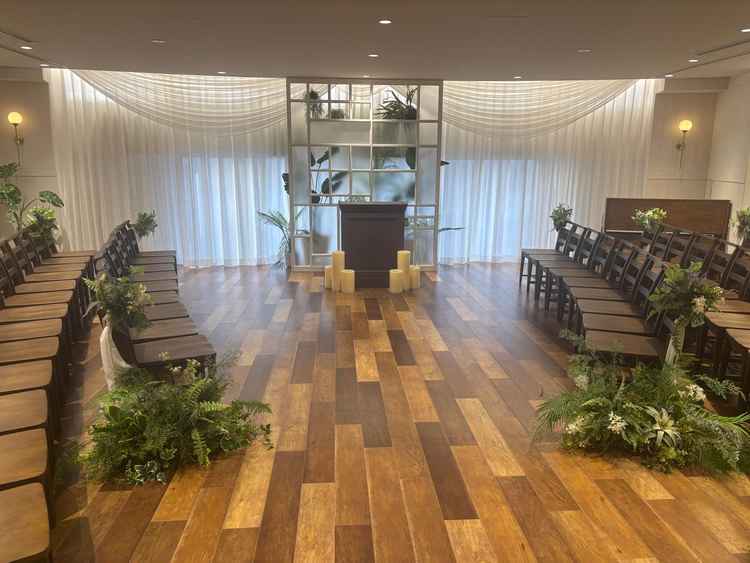 リニューアル前の式場。リニューアル後はかなりスタイリッシュになる印象でした。