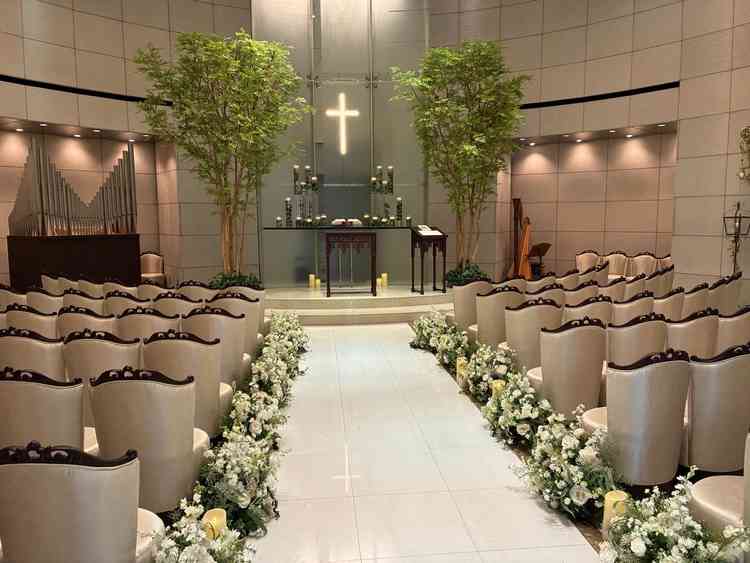 キリスト教式の挙式会場。