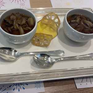 試食①。洋風茶碗蒸し。大変美味しくいただきました。