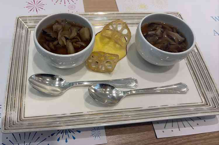 試食①。洋風茶碗蒸し。大変美味しくいただきました。