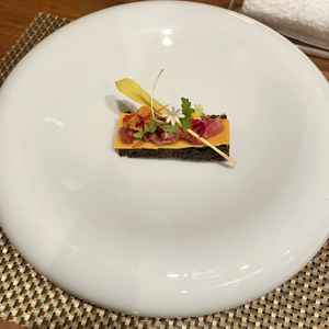 式場見学後に試食会。試食のメニューはいろいろなコースを組み合わせたもののようです。