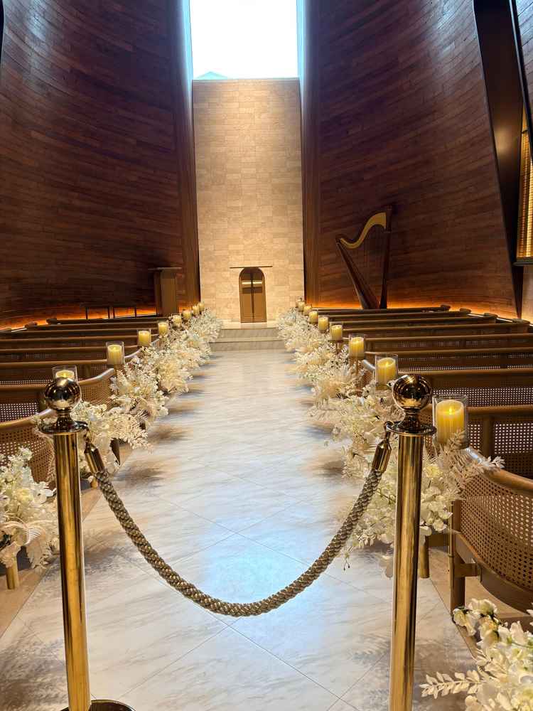 挙式会場。入場口からの景色。