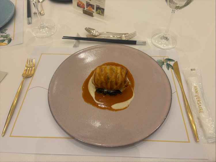 試食でいただいたお魚料理。パイがサクサクでお魚の身もぎっしり詰まっていてとても美味しかったです。