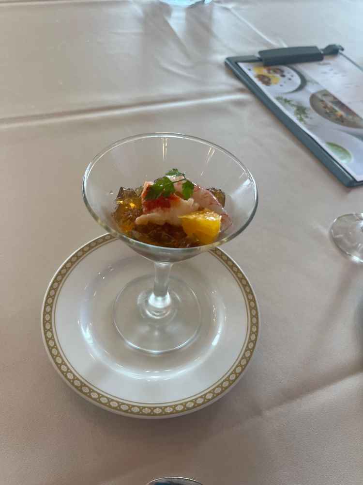 試食でいただいた前菜。さっぱりしておりおいしかった