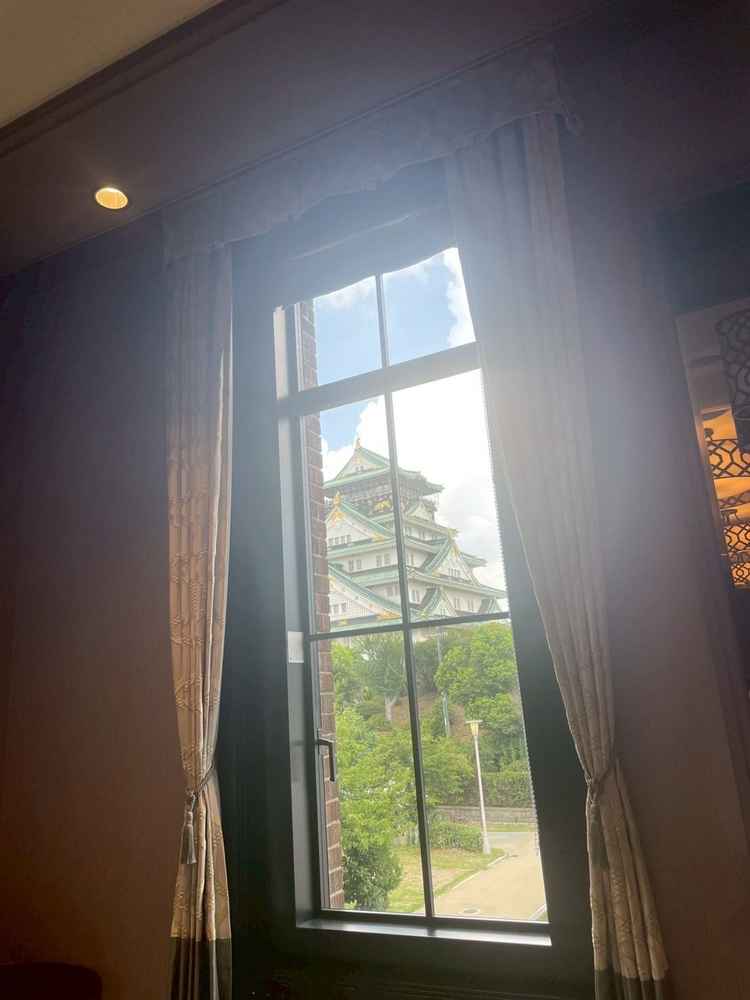 レストラン会場からは大阪城も一望可能でした