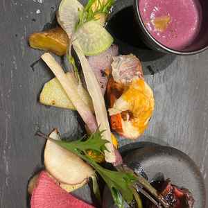 試食会のプレートの写真。こだわりのある三浦半島の食材を使用されており、美味しかったです。