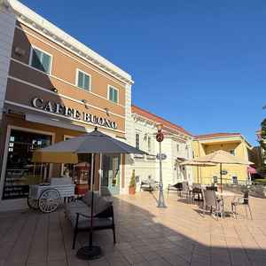 ヨーロッパ風の街並みのウェディングビレッジ。非日常な空間でとても可愛かったです。