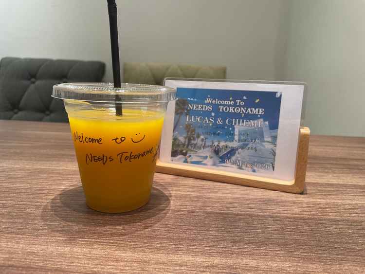 着いてすぐウェルカムドリンクを用意してくれたのでゆったり会話ができた