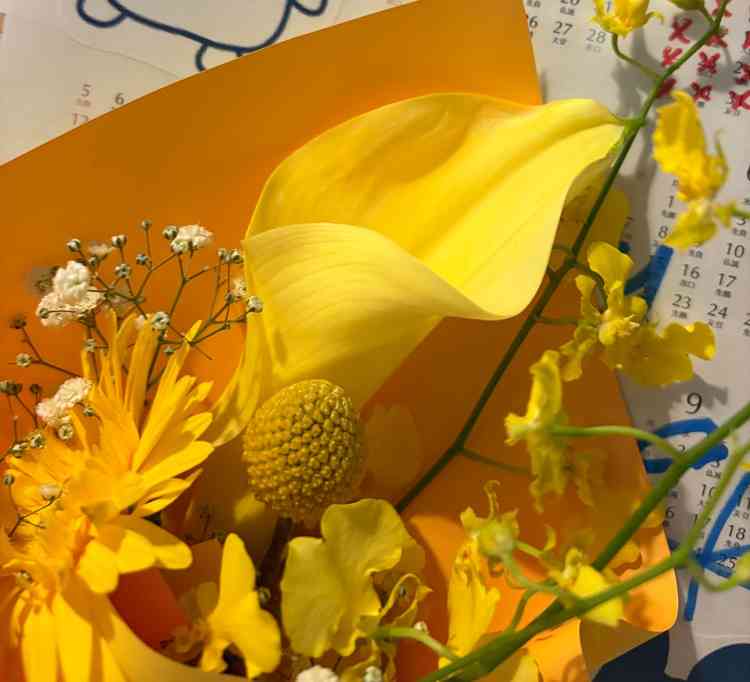 チャペルにご案内していただく際にかわいいブーケを頂きました