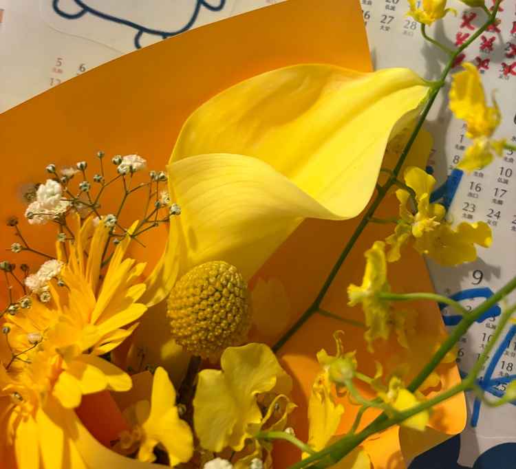 チャペルにご案内していただく際にかわいいブーケを頂きました