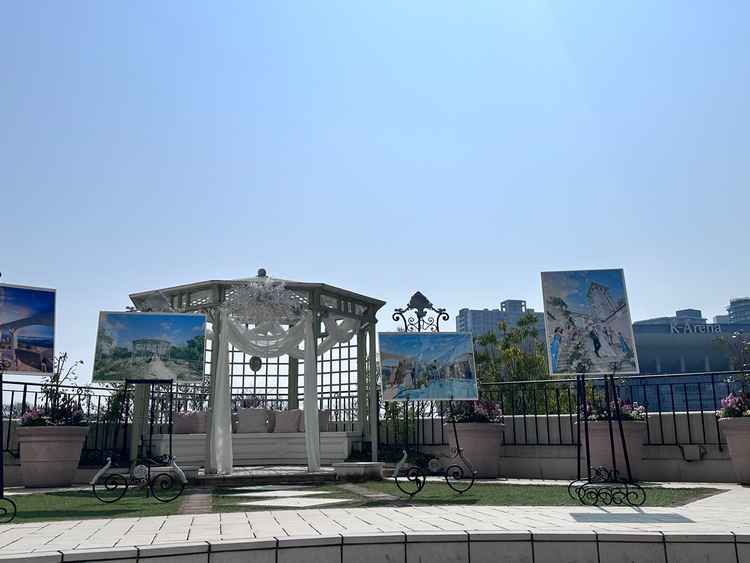 テラスからもkアリーナ見えます。