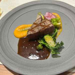 試食で頂いたステーキ。とても美味しかった。