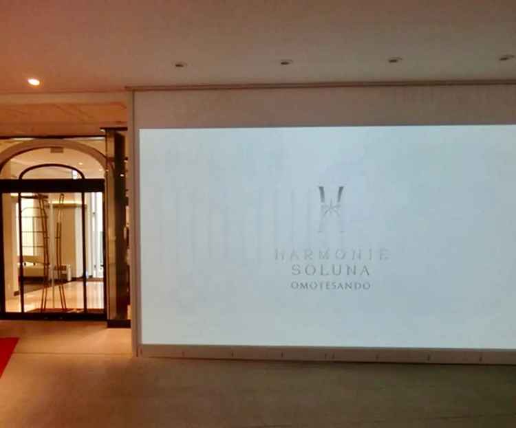 入口写真です。少し分かりにくい場所にありますが入口にムービー投影もできて魅力的でした。