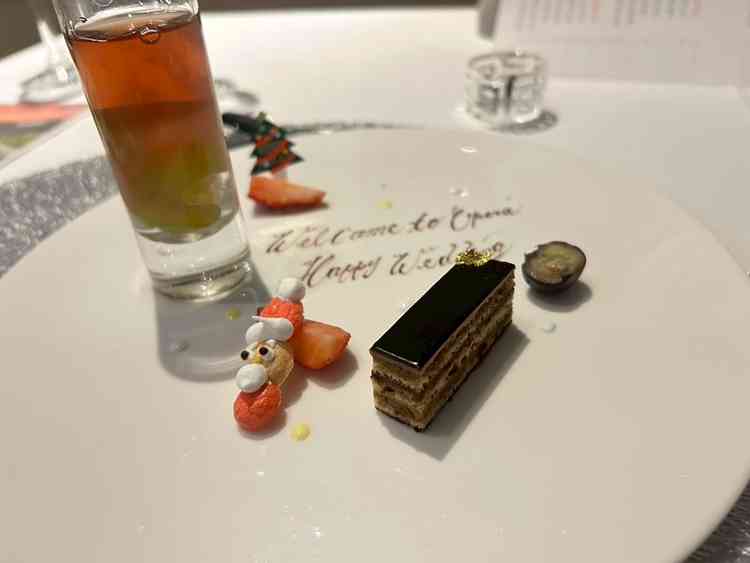 試食会のデザート。季節に合わせており、当日は可愛いサンタの飾り付けで見た目も楽しめました。