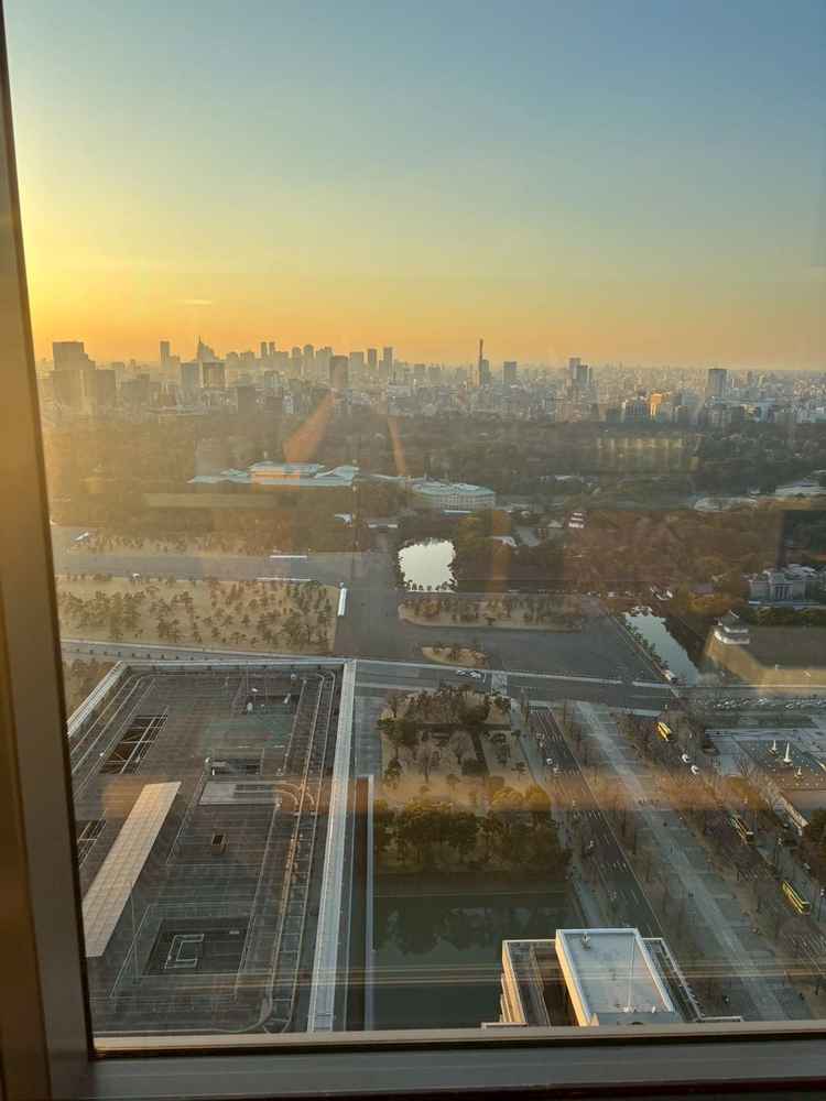 披露宴会場から景色がとてもきれいでした。皇居がみえて遮る建物がなく一望できました。