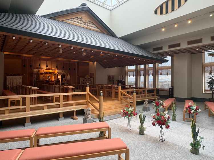 和装婚用の会場。とても立派でホテル内とは思えない。