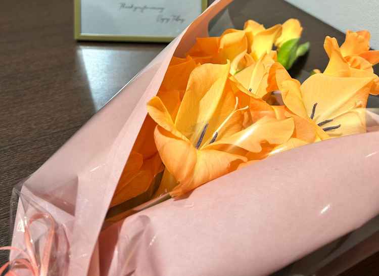 カンナの花をいただきました。