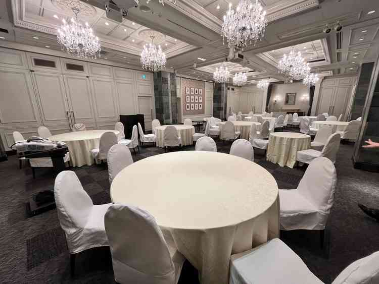 披露宴会場の雰囲気。最大80名入れるとのこと。