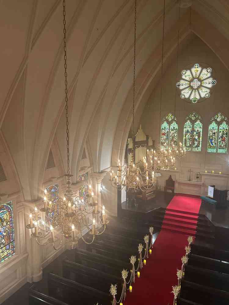 2階から見たチャペルです。当日はこちらからカメラマンの方が撮影されるそうです。