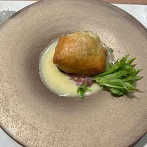 試食の白身魚のパイ包み。こちらもとても美味しかった。