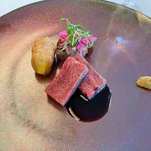 とても美味しい料理を試食しました。グレードが3つあるうちの真ん中のグレードのお肉を食べました。