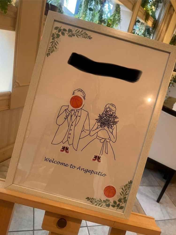 披露宴会場見学時に私たちの名前入りのウェルカムボード作成してくれていた