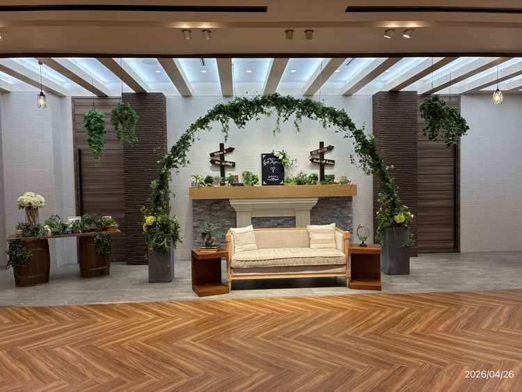 披露宴会場その①。カジュアルな雰囲気