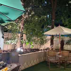 待合室ロビーの横にはちょっとした中庭があり、高い木で囲まれているのでプライベート感があり素敵でした