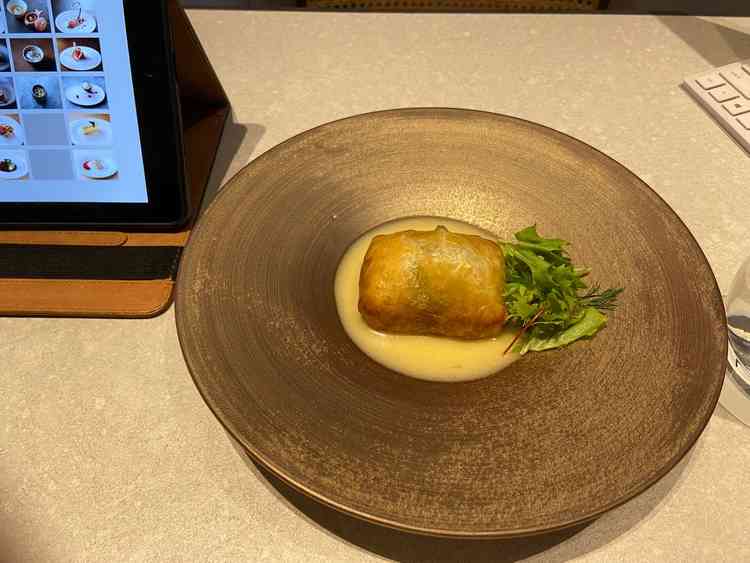 試食の魚のパイ