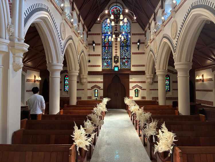 チャペル　雰囲気が想像よりとてもよかった。天井が高くて素敵だった