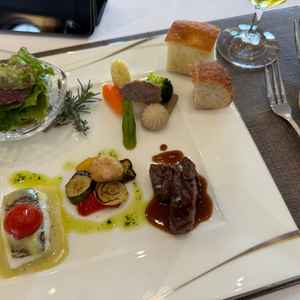 試食/とても美味しいかった。フレンチジャポネということで洋風でありながらも日本らしい味付けもあった