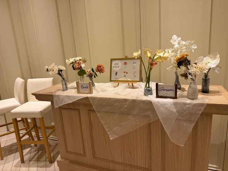 花をゲストが1輪ずつ選べるそうです。参加型の仕掛けは楽しいと感じました。