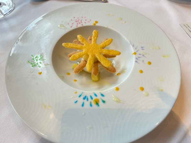 季節に合わせてるのか花火をイメージしたデザートでした。